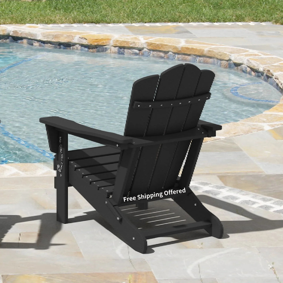 Gray Folding Plastic Adirondack Chair B2817