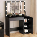 Black Vanity Desk with HD Mirror and Lights F59877