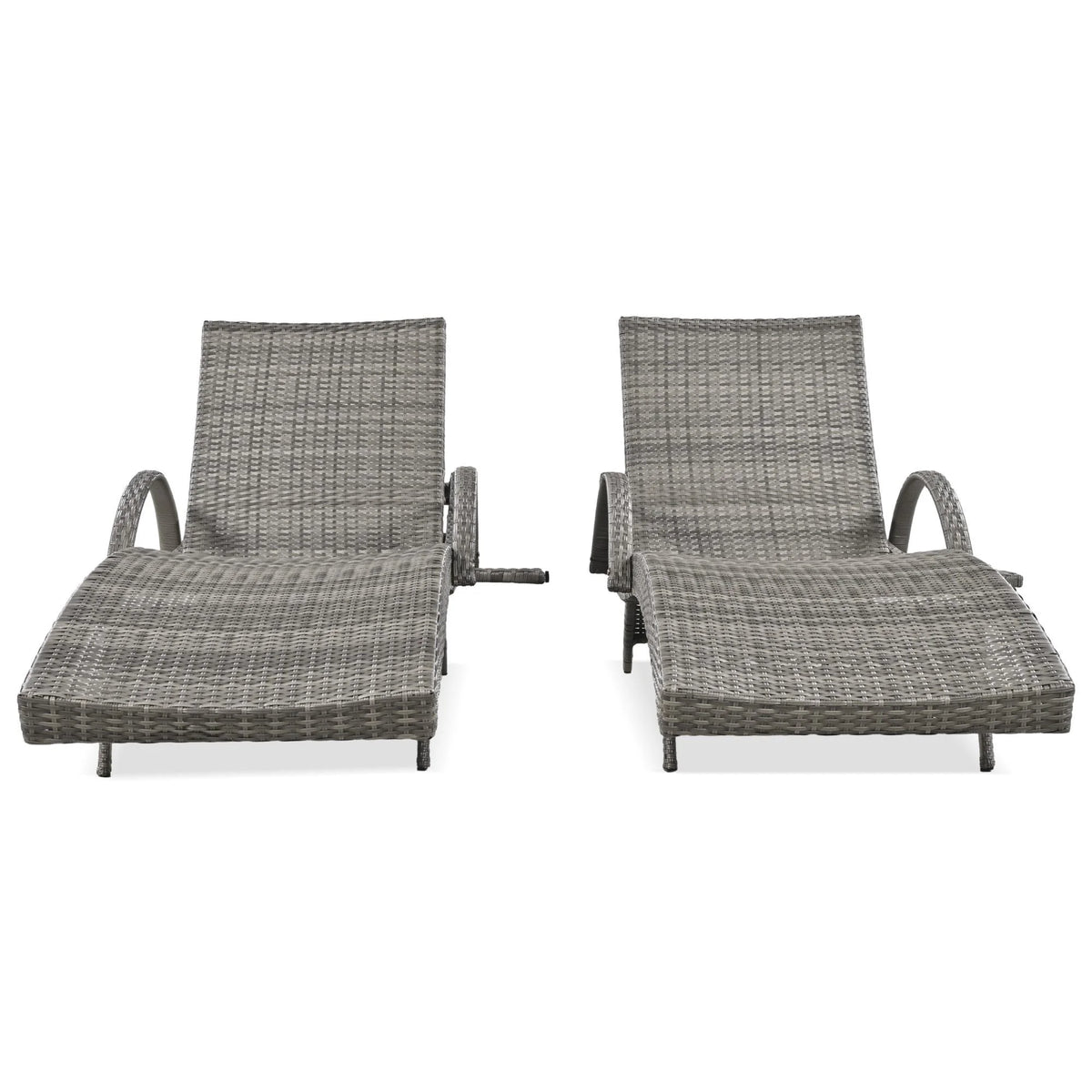 Outdoor Wicker Lounge Chairs Set of 2 A498926