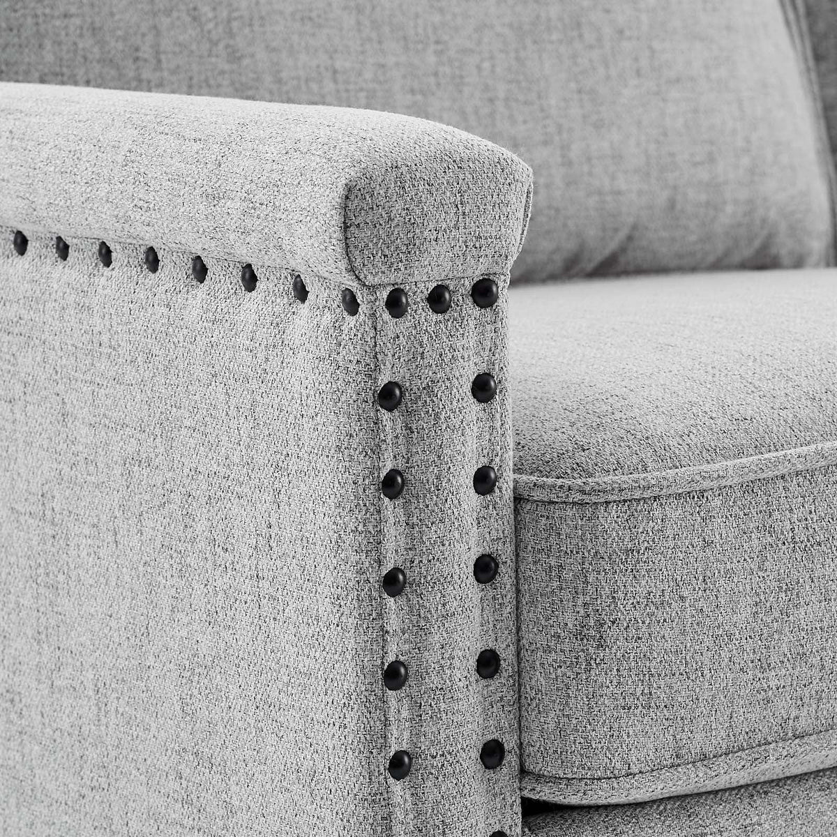 Light Gray Upholstered Fabric Loveseat H4518