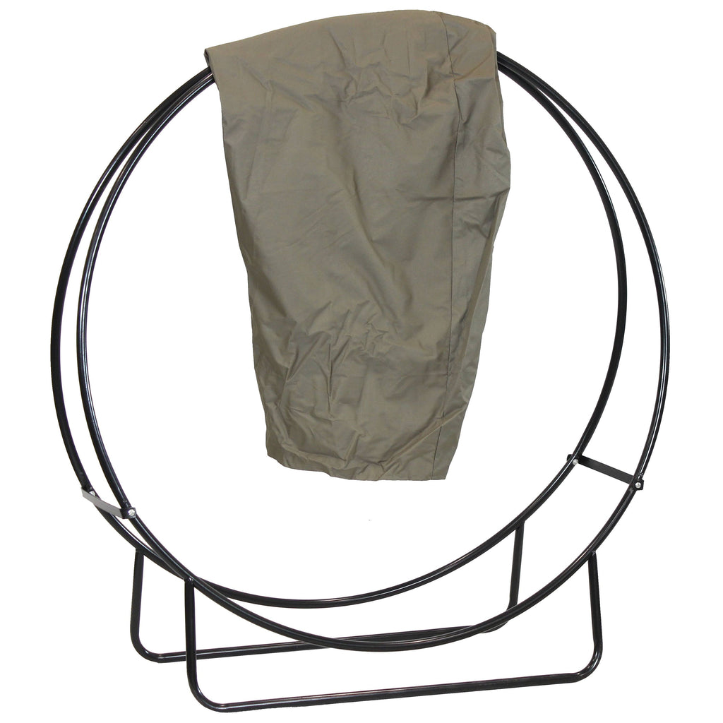 Khaki Steel Firewood Log Hoop with Cover M87934