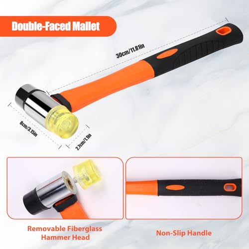 26 Pcs Wood Floor Installation Kit with Mallet, Knee Pads, Pull Bar, Tapping Block, Tape Measure and Spacers Q400