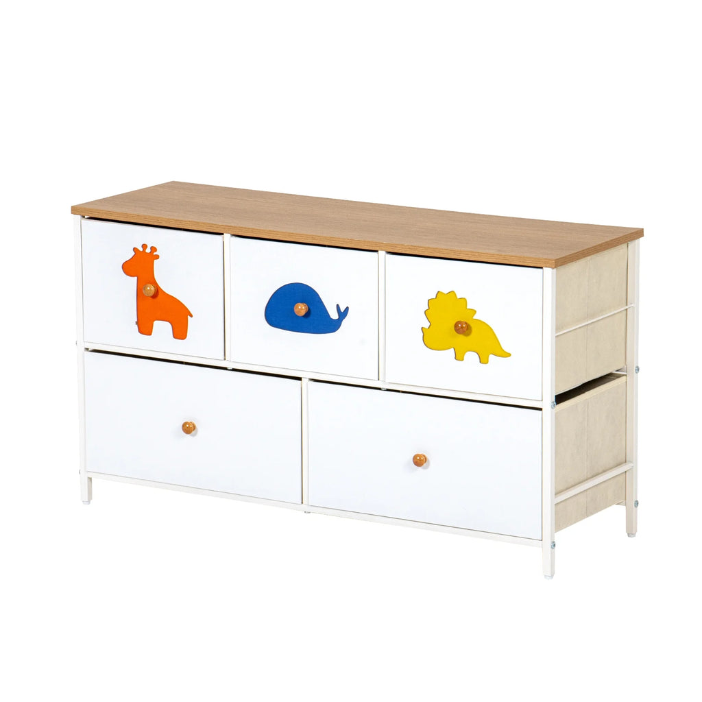 White 5 Drawer Dresser C134