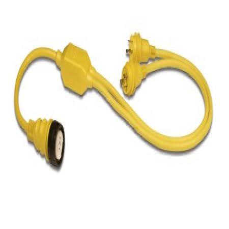 Marine Electrical Shore Power Y Adapter, Double 30-Amp 125-Volt Locking Male to 50-Amp 125/250-Volt Locking D7598