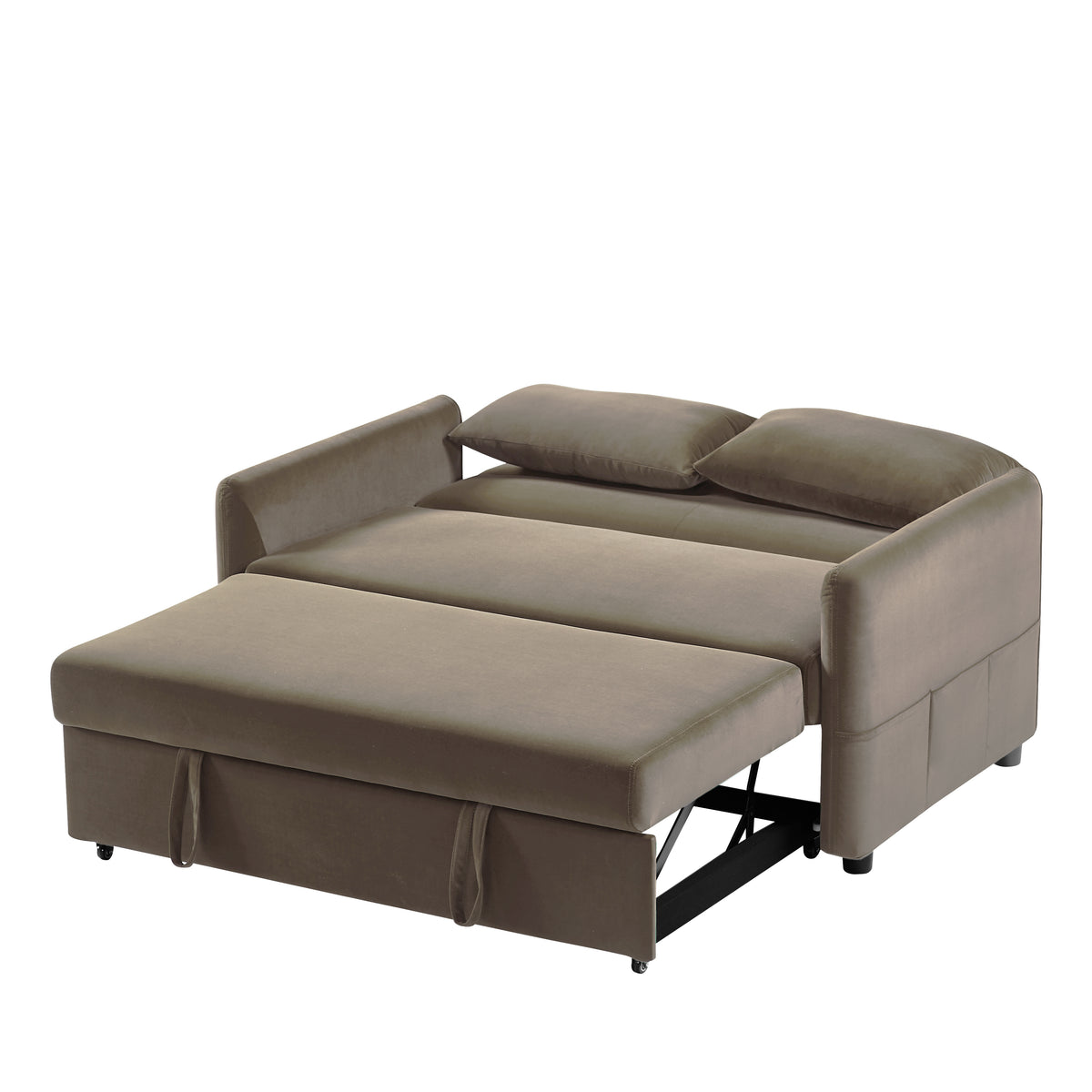 Convertible Velvet Loveseat Sofa O382337
