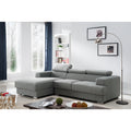 Grey Fabric Upholstered Left Facing Sectional Sofa Z197