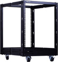12U Open Frame Server Rack, Heavy Duty 4 Post Adjustable Depth with Casters T81848