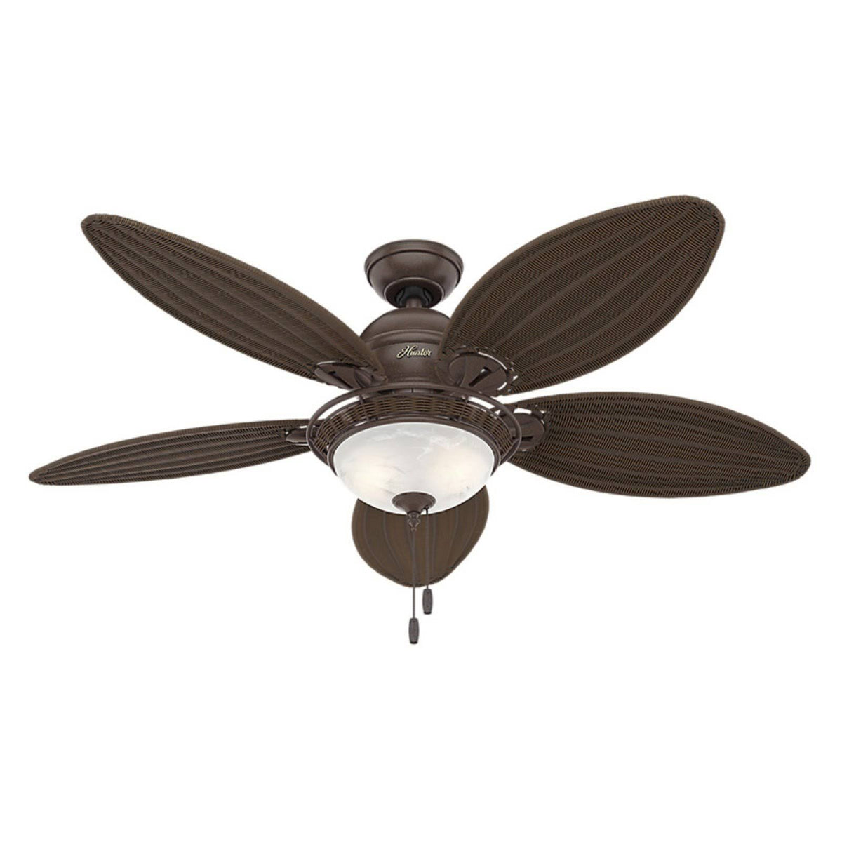 54x22 Ceiling Fan with Light Weathered Bronze Antique Dark Wicker X559