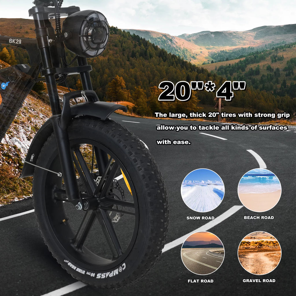 750W Electric Bike 20X4.0 Fat Tire 48V 15Ah Battery I22541