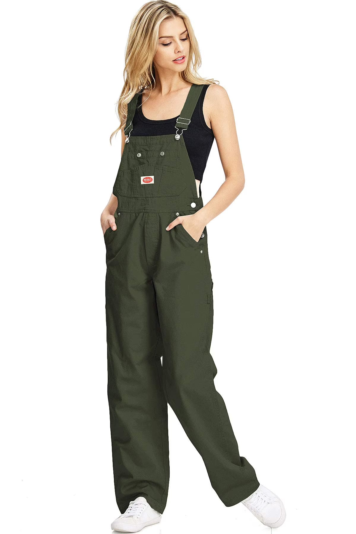 Baggy Straight Leg Twill Overalls M83415