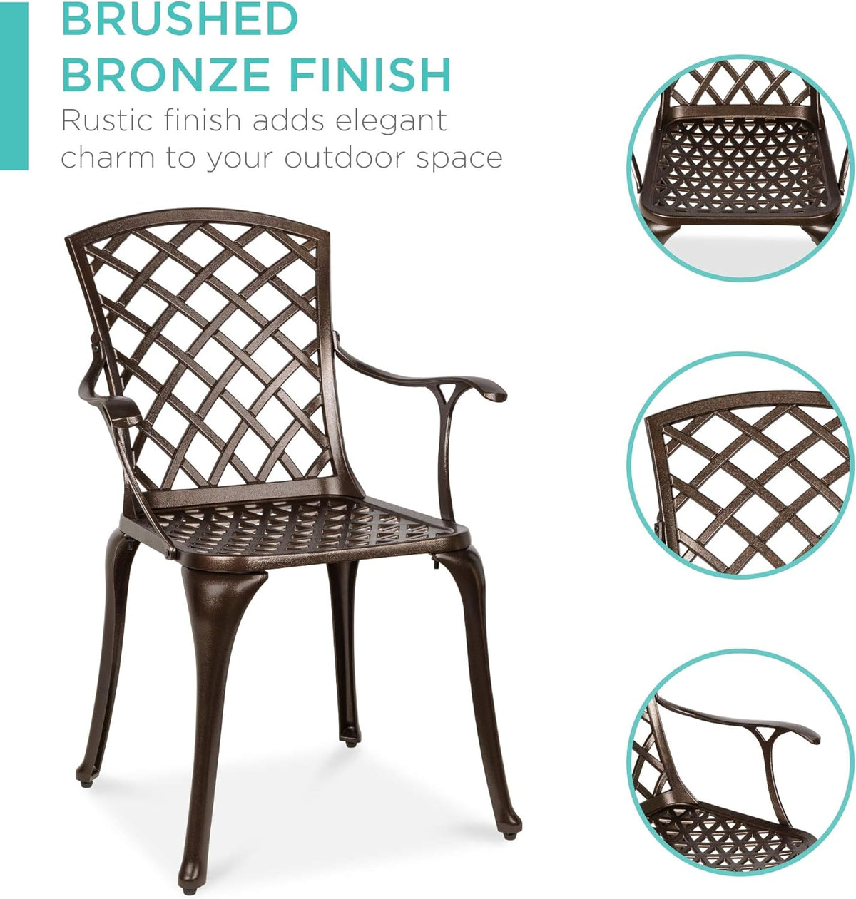 5-Piece Outdoor Cast Aluminum Dining Set with 4 Chairs Y453942