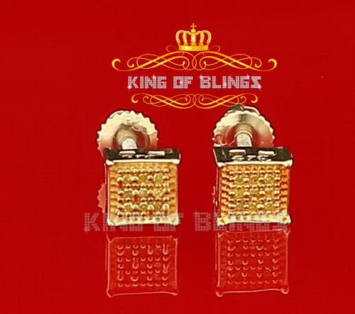 0.05ct Diamond Yellow 925 Sterling Silver Square Stud Earrings K8595