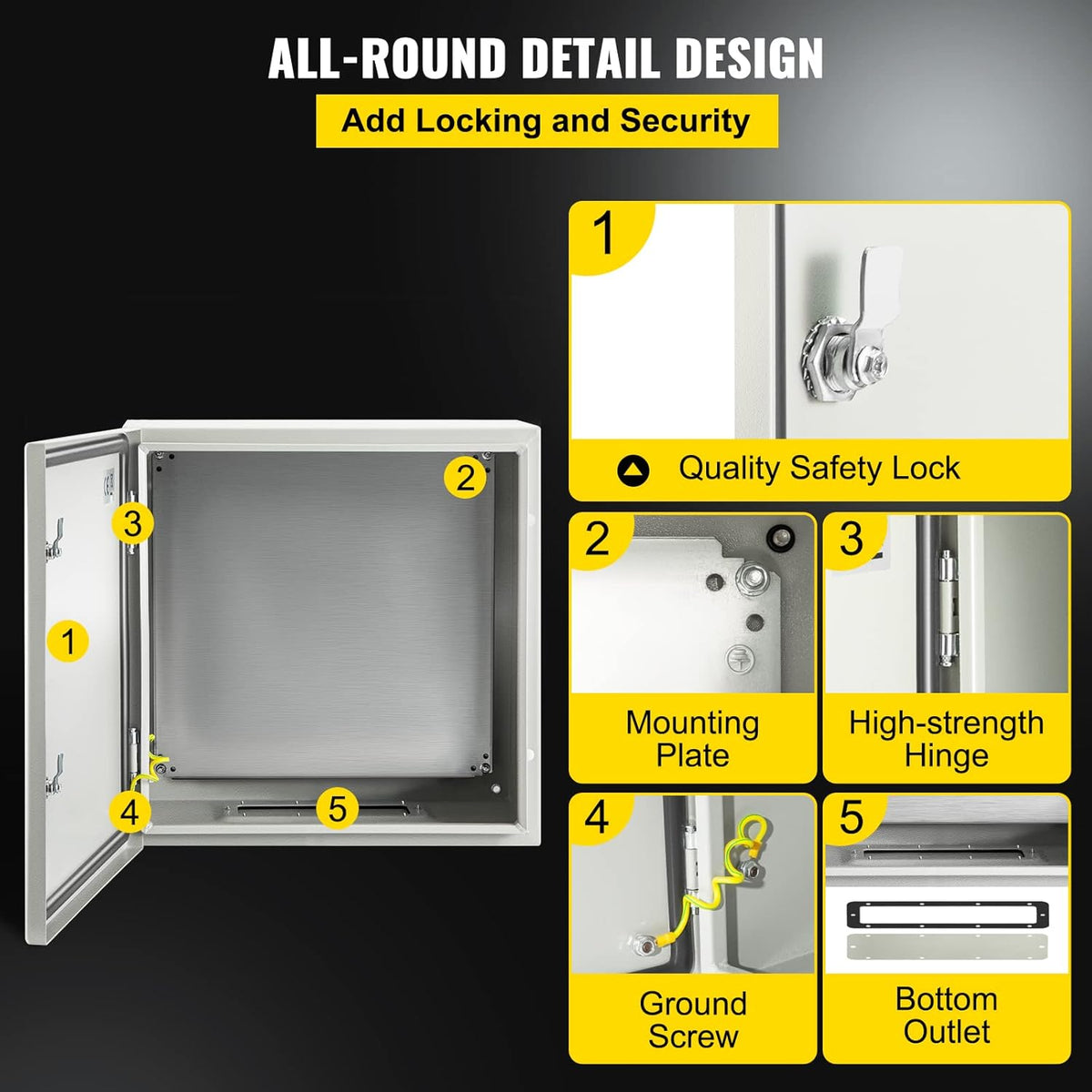 24 x 24 x 12'' NEMA 4X Steel Electrical Box with Mounting Plate R1214