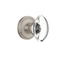 Satin Nickel Oval Crystal Glass Door Knob B7633