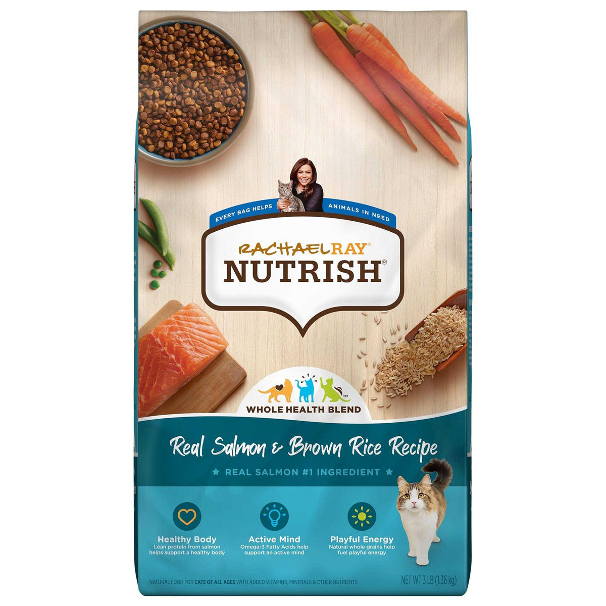 Salmon Brown Rice Recipe Dry Cat Food G3050