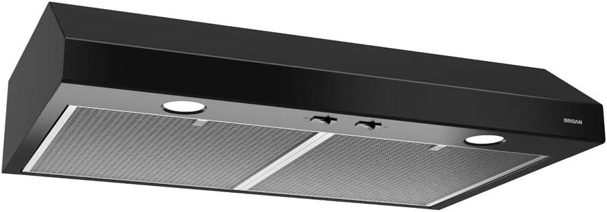 Black 36-inch Range Hood with Light and Exhaust Fan P250024