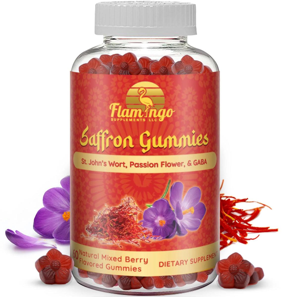 Sugar Free Saffron Extract Gummies 88mg with GABA 60 Count B35923