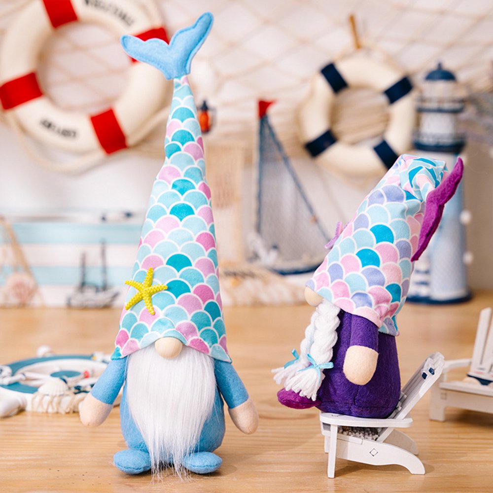 Mermaid Tail Gnome Doll Plush Handmade Christmas Decoration R3414
