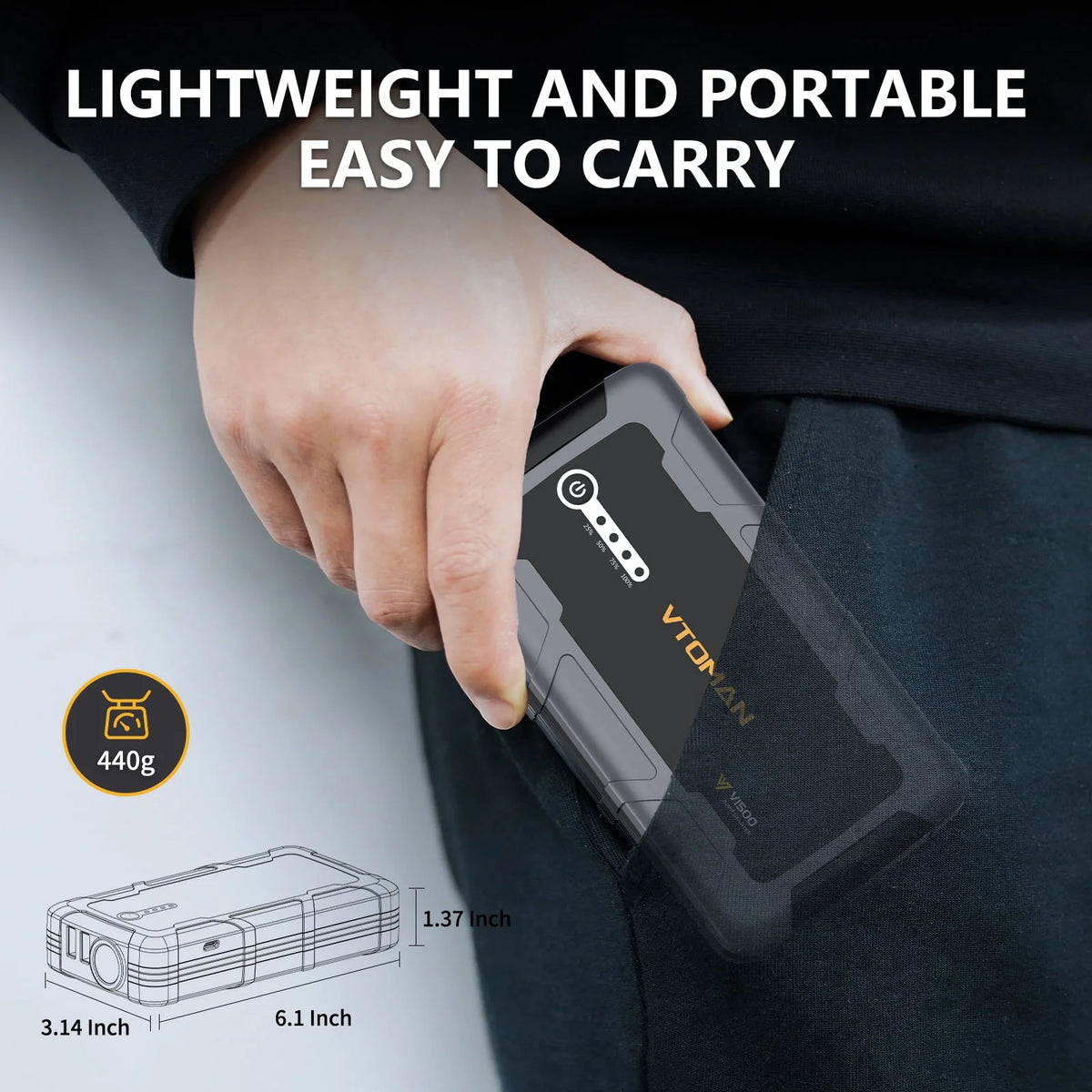 1500A Portable 12V Car Jump Starter Power Bank B6246
