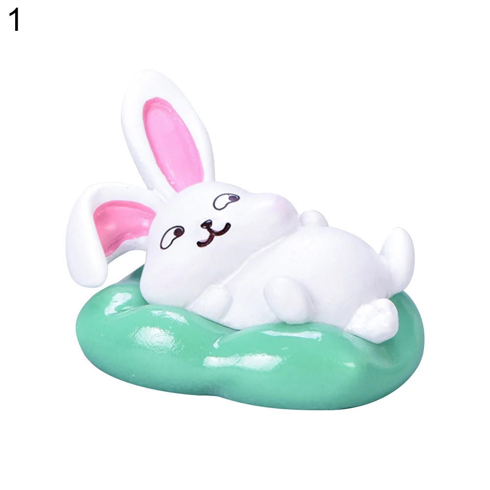 Resin Dollhouse Miniature Moon Cake Rabbit Ornaments W197696