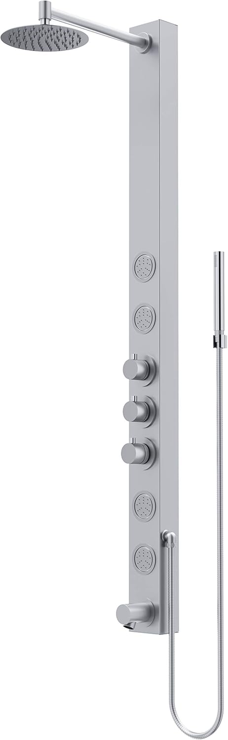 Matte Black Full-Body Shower System with Rain Shower, Hand Shower, and Tub Filler G8136