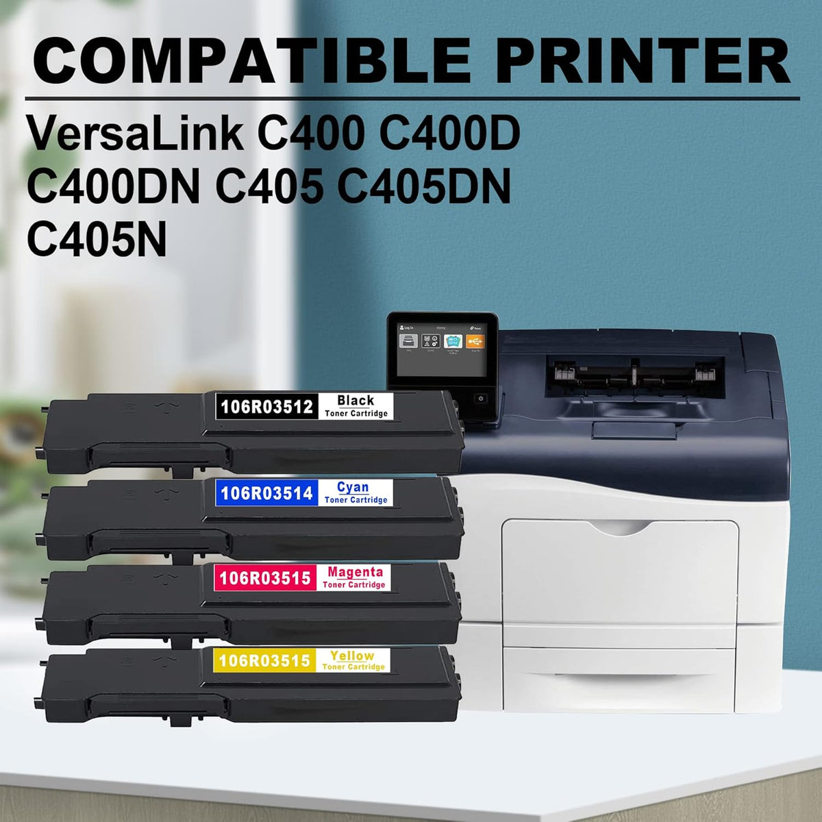 6 PK Toner Cartridge Replacement for Xerox C400 Printer P7495