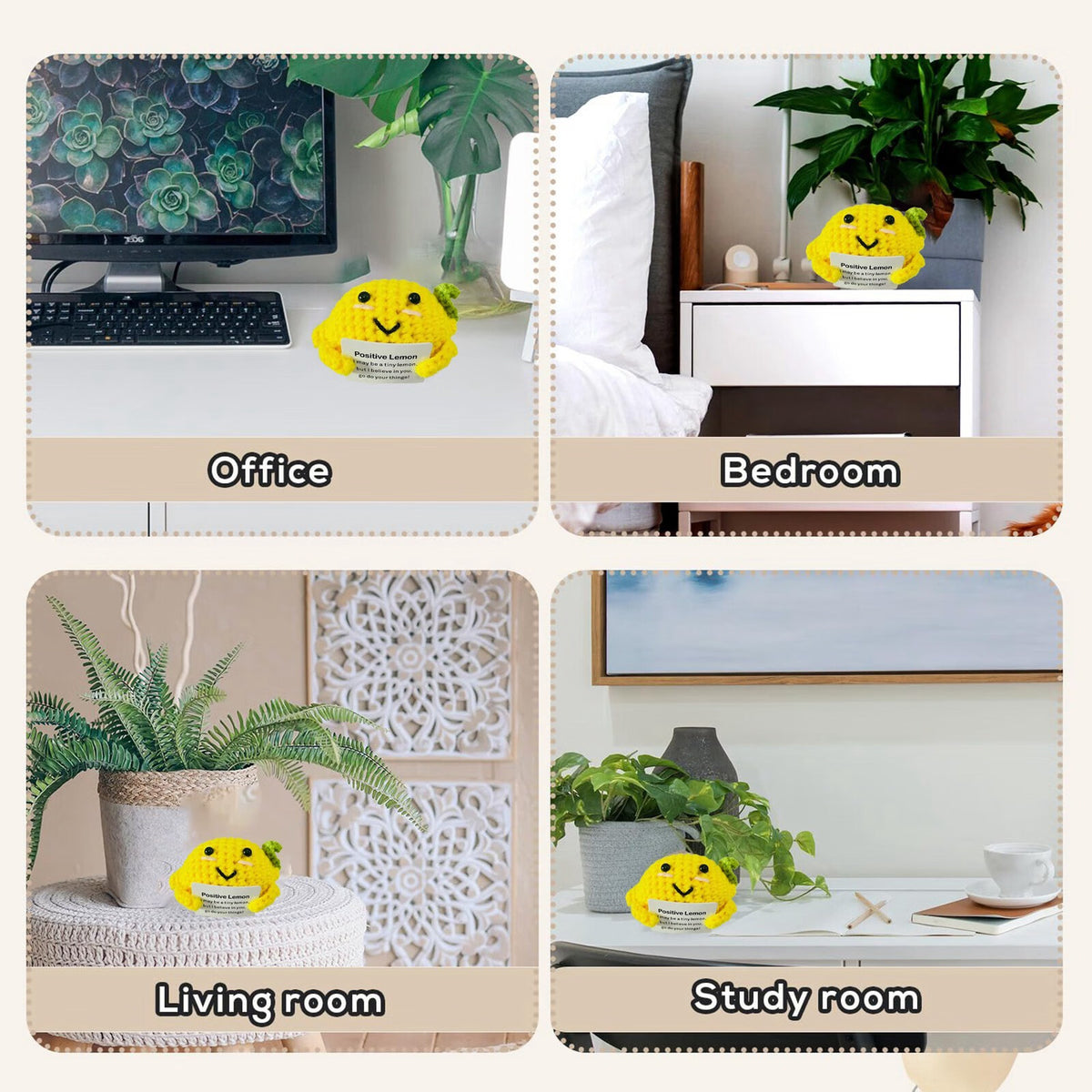 Lemon Potato Cucumber Tomato Wool Crocheted Bag Buckle Pendant Y5589