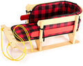 Wood Snow Sled with Cushion Seat and Pulling Rope L842