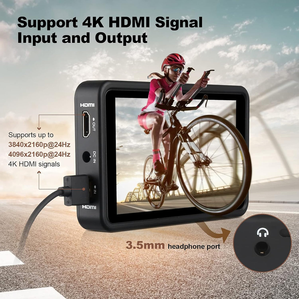 5.5 inch Touch Screen Camera Field Monitor with 4K Input/Output H8733