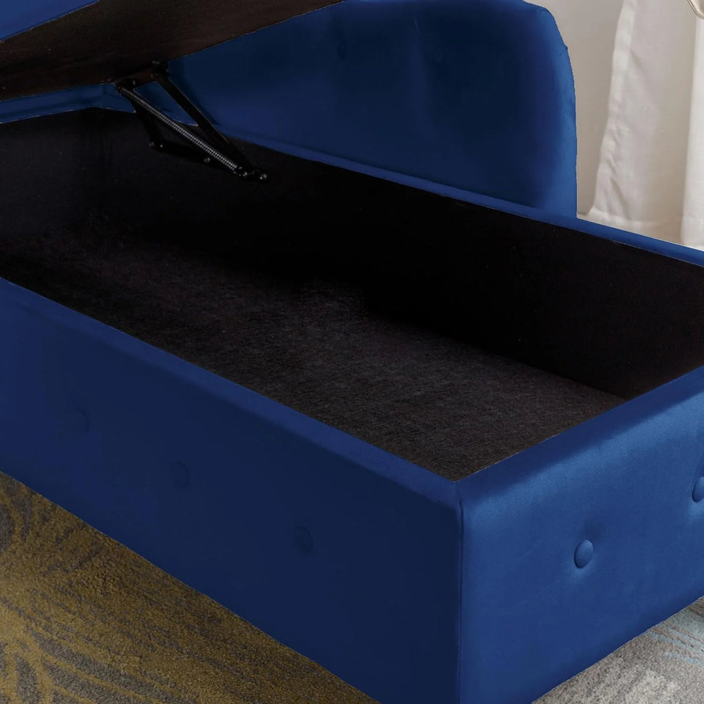 Velvet Chaise Lounge with Storage and Pillow I88181