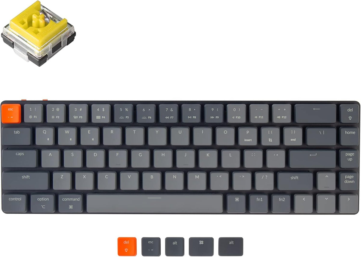 65% Layout Ultra-Slim Wireless Bluetooth Mechanical Keyboard with Low-Profile Optical Switch E438948
