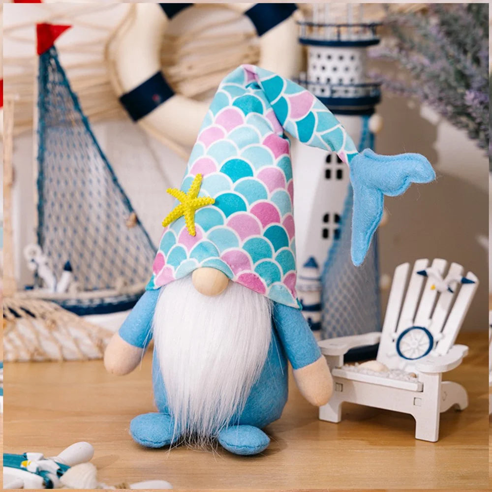 Mermaid Tail Gnome Doll Plush Handmade Christmas Decoration R3414